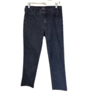 NYDJ Marilyn Straight Jeans Dark Blue Wash‎ LiftXTuck Size 4 USA